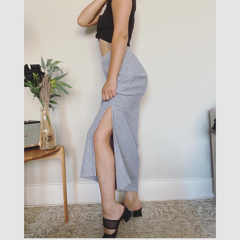 Woven Knit Maxi Skirt